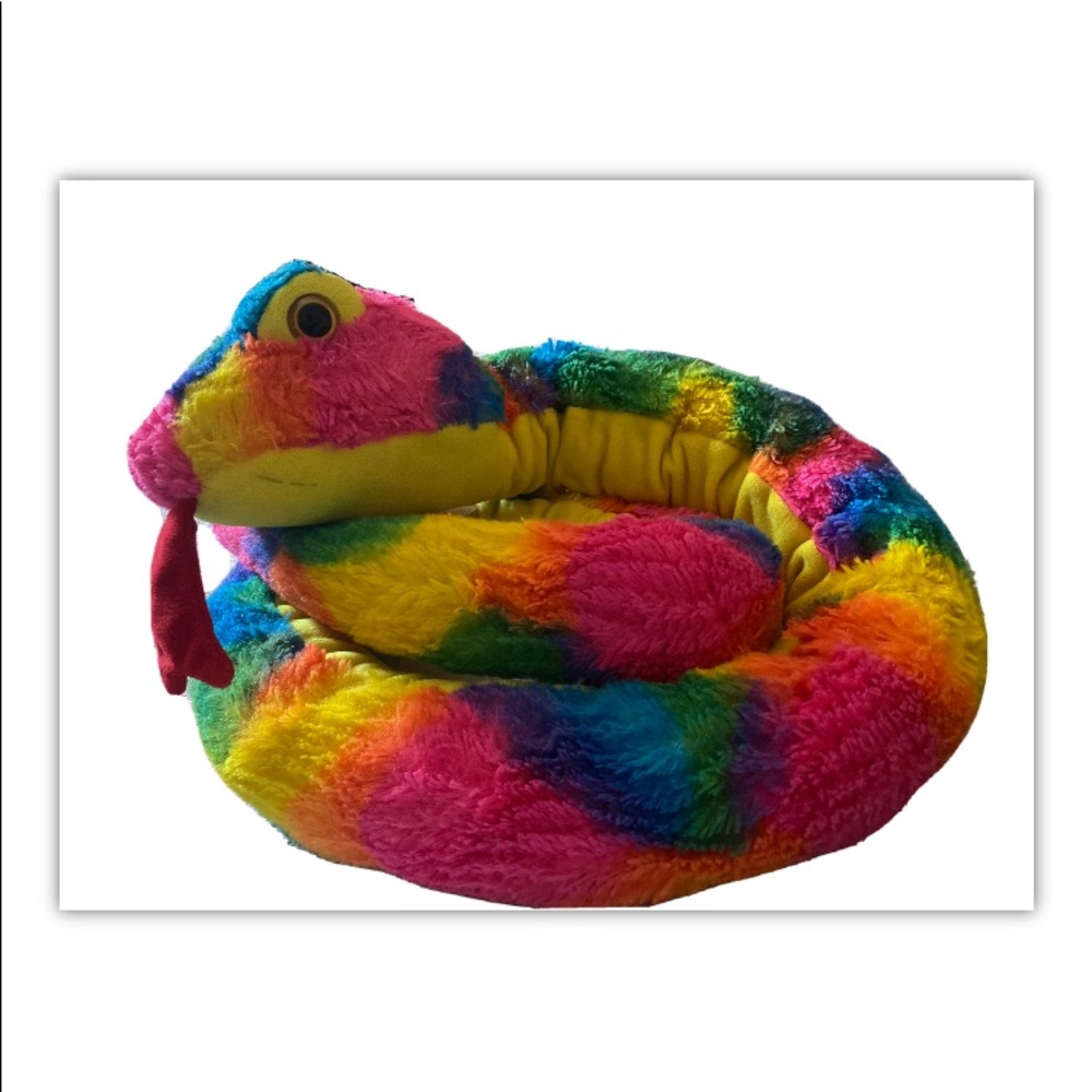 Multi colored stuff animals snake